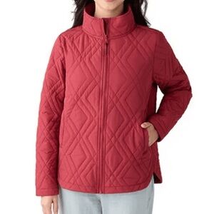 Voyager Women’s Diamond Quilted Lightweight Jacket – Red Classic Outerwear – S